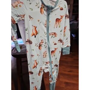 Fox Deer  Animals Teal Bamboo   Zippy Double Zipper 12 To 18  Months